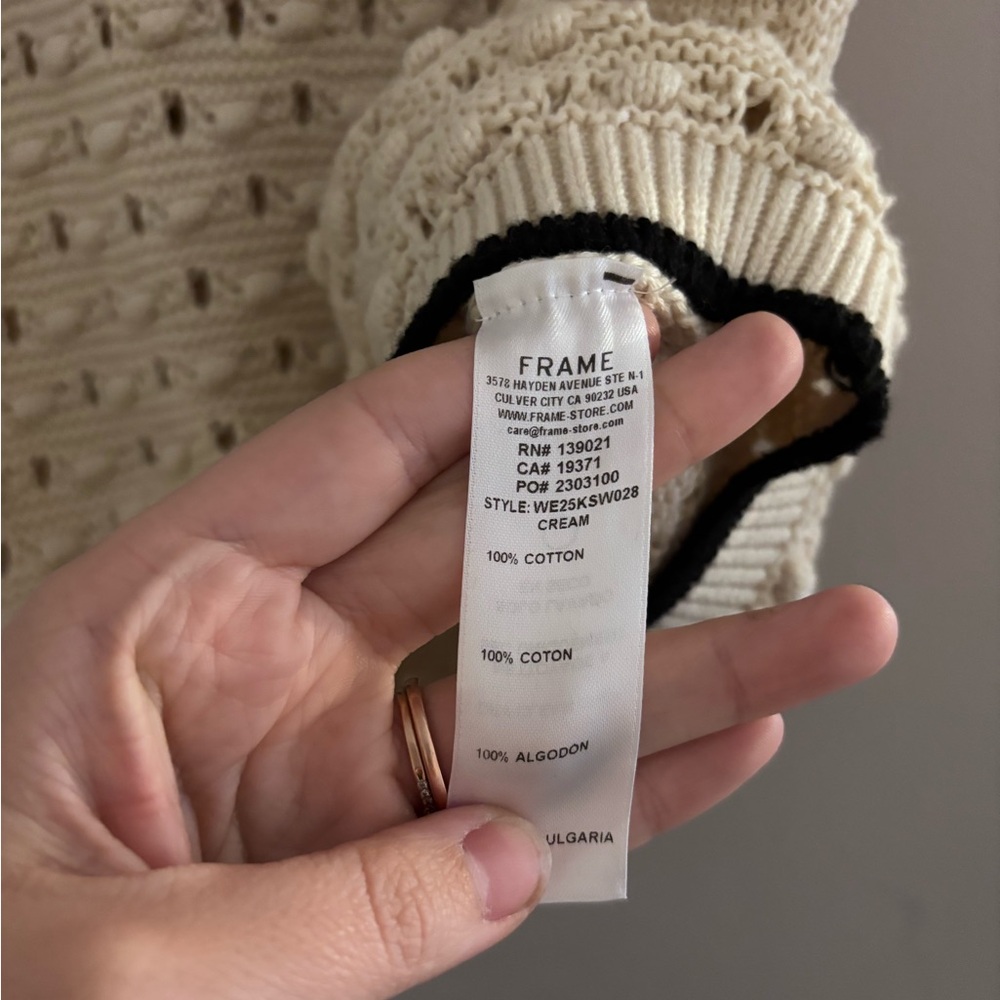 Frame | the bauble open knit cotton sweater - Picture 6 of 8
